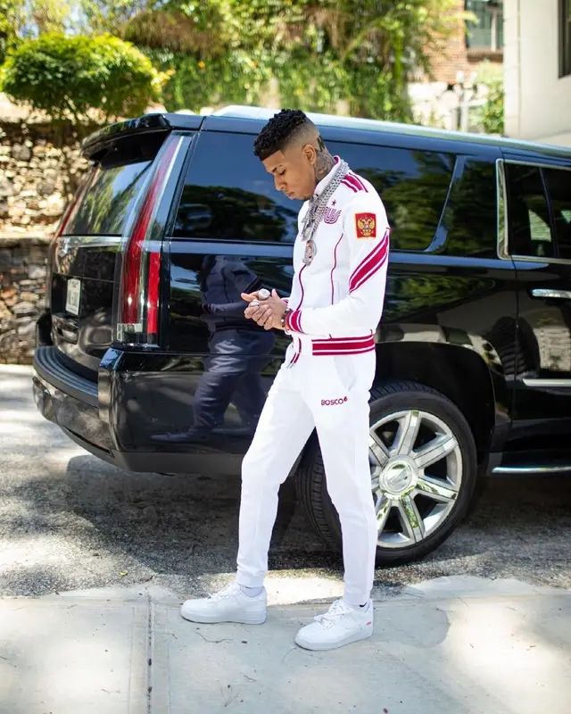 NLE Choppa outfit in Bosco, Supreme, and Nike, 2021