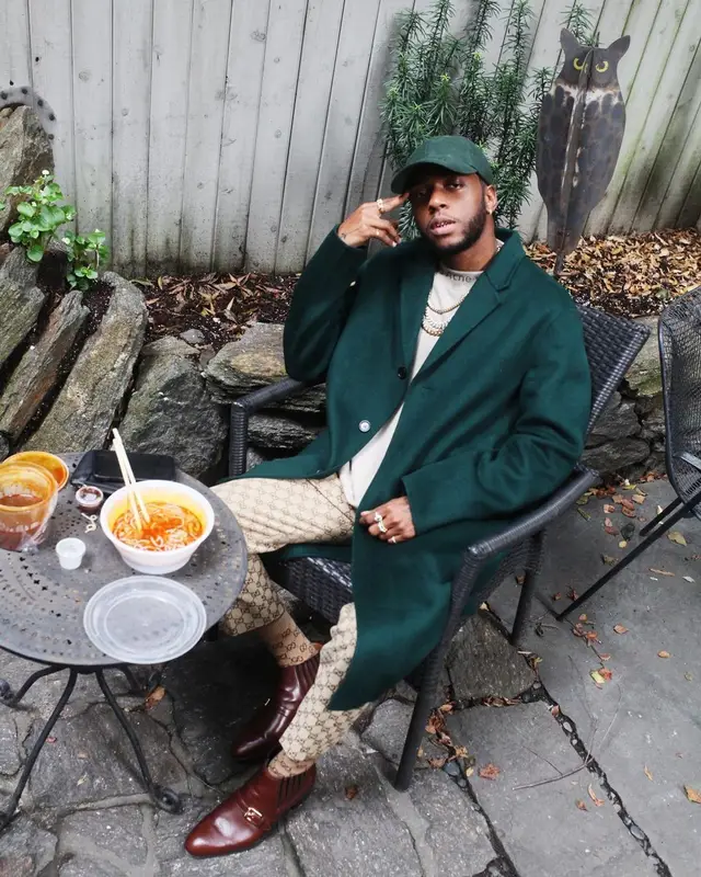 6lack outfit in Acne Studios, Gucci, and Balenciaga, 2019
