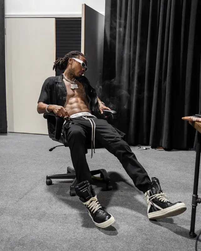 Wiz Khalifa outfit in Rick Owens and Calvin Klein, 2021