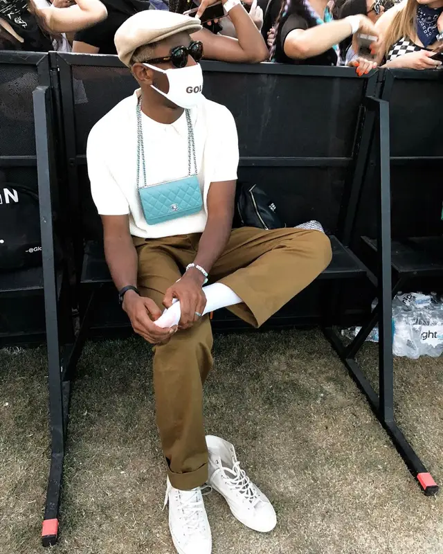 Tyler, The Creator outfit in Golf Wang, Converse, and Chanel, 2018
