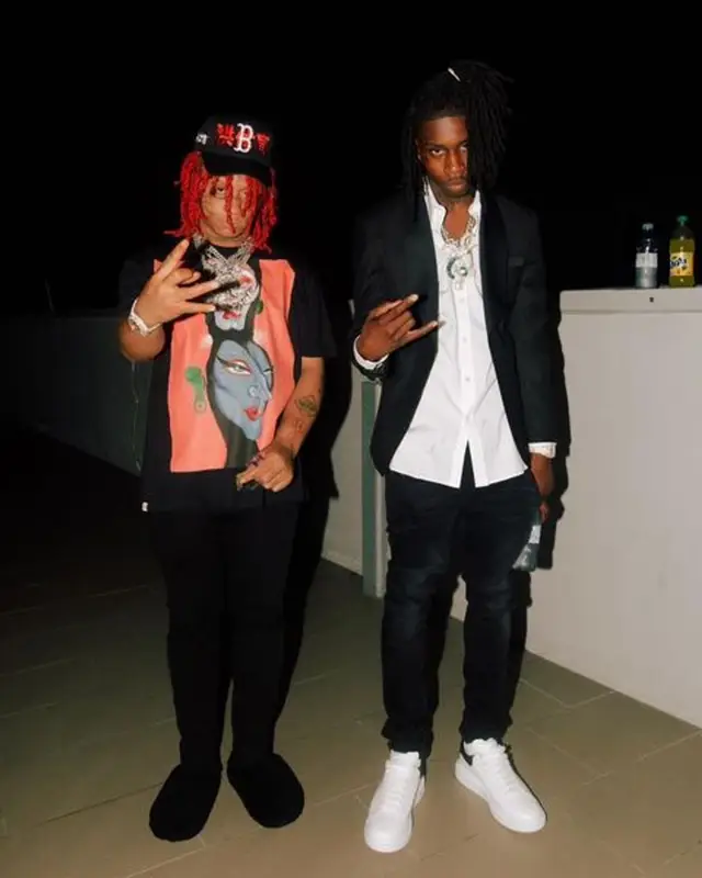 Trippie Redd outfit in Undercover and Flood Sport, 2021