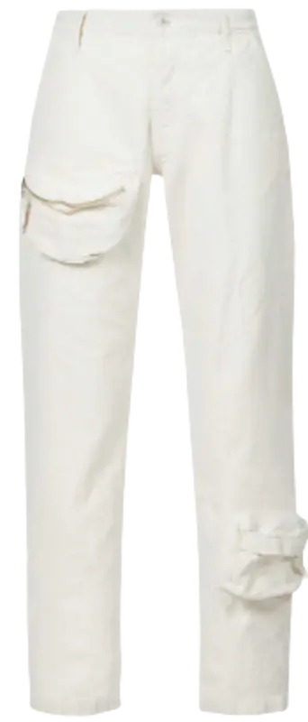 The Attico Straight Leg High Rise Denim Neutrals Trousers $720