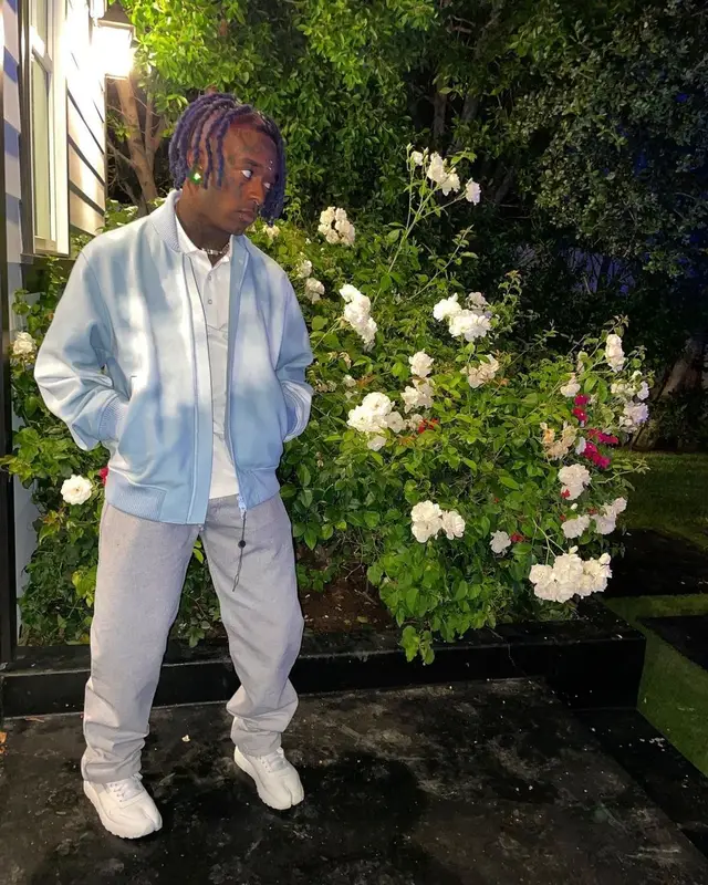 Lil Uzi Vert outfit in Louis Vuitton, Reebok, and Maison Margiela, 2021