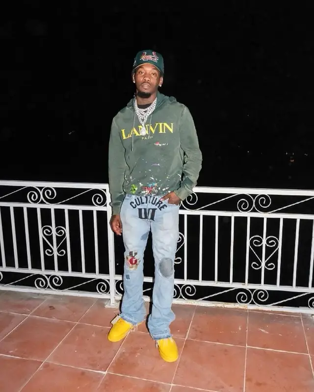 Offset outfit in Lanvin, Nike, and Gallery Dept., 2021