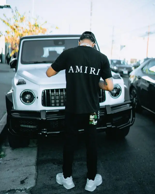 Lil Migo outfit in Amiri, 2021