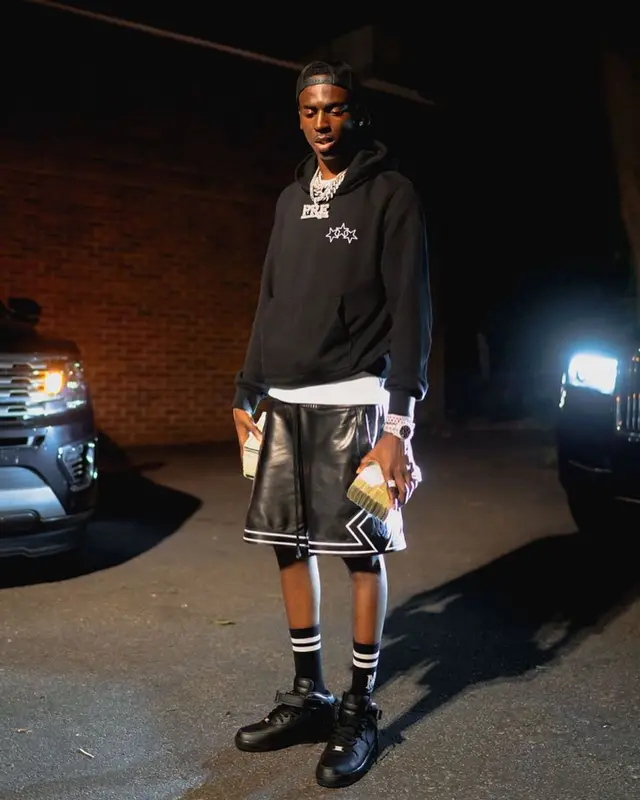 Young Dolph outfit in Amiri and Nike, 2021