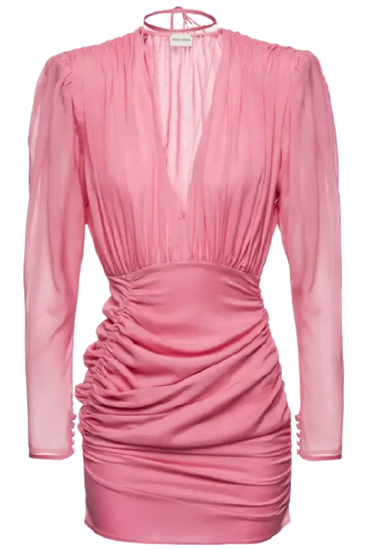 Long Sleeve Dusty Rose Mini Dress 