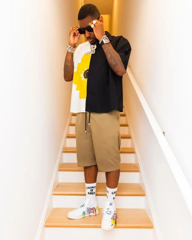 Fabolous outfit in Macys, Adidas, and Louis Vuitton, 2021