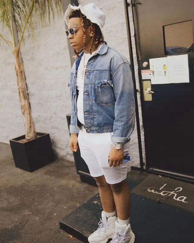 Lil Gotit outfit in Maison Margiela, Balenciaga, and Dior, 2021