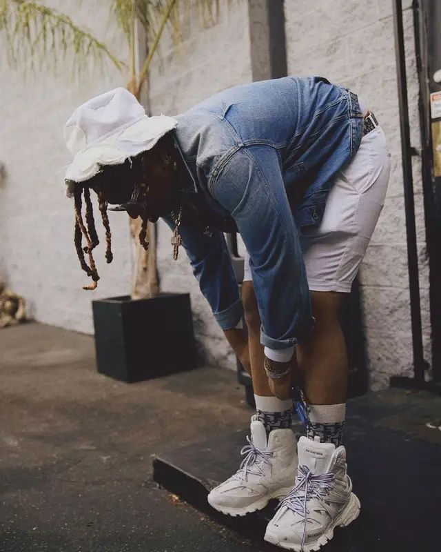 Lil Gotit outfit in Maison Margiela, Balenciaga, and Dior, 2021