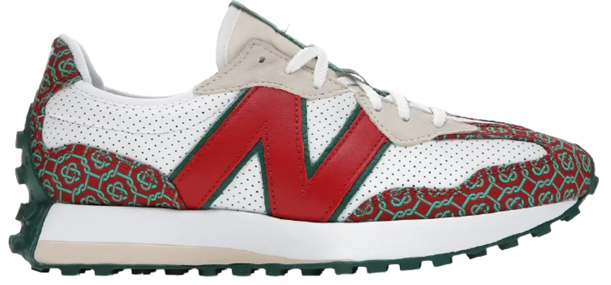 New Balance 327 Red Monogram Sneakers $125