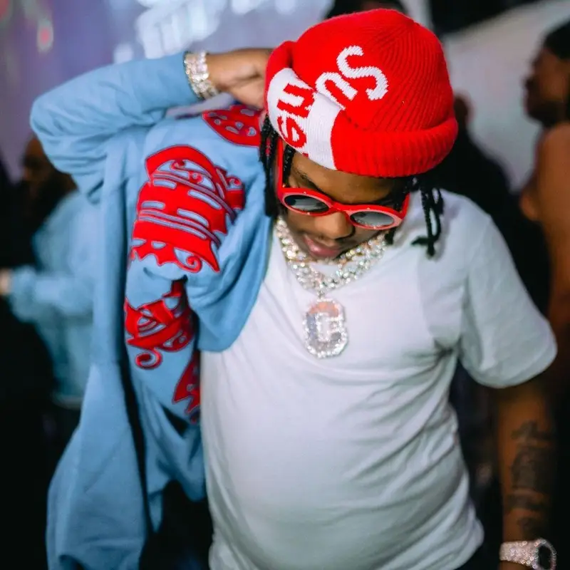 42 Dugg outfit in Nike, Supreme, and New Era, 2021