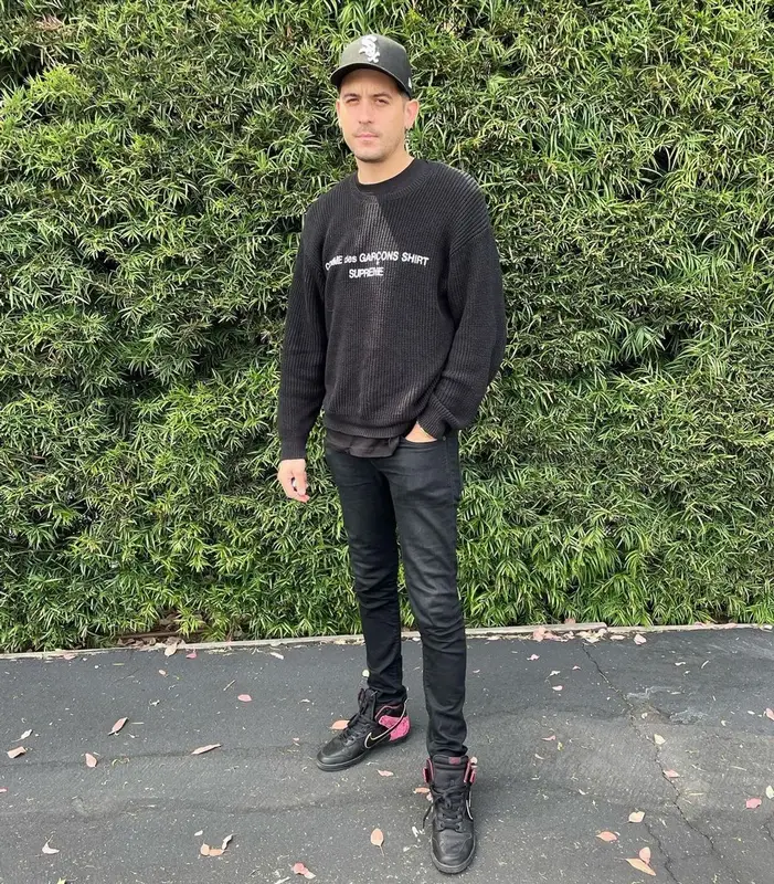 G-Eazy outfit in Supreme, New Era, and Chicago White Sox, 2021
