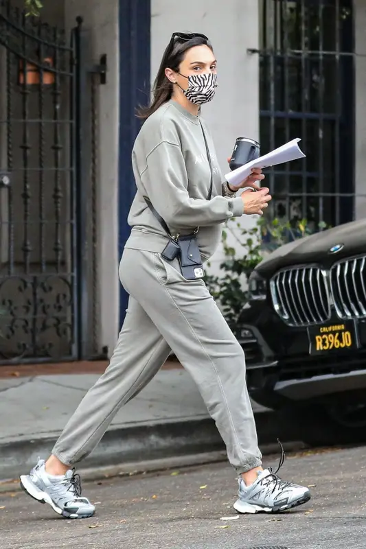 Gal Gadot outfit in Anine Bing , Celine, and Mask My Face, 2021