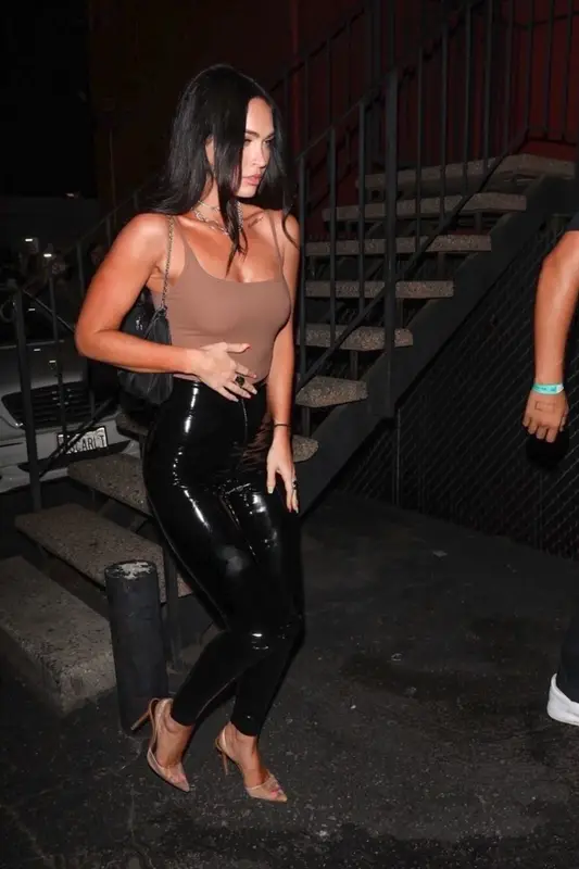 Megan Fox outfit in Saint Laurent, Prada, and Alexander Wang, 2021