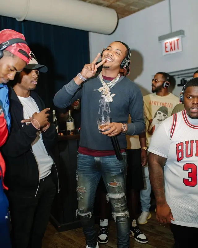 G Herbo outfit in Gallery Dept., Amiri, and Nike, 2021