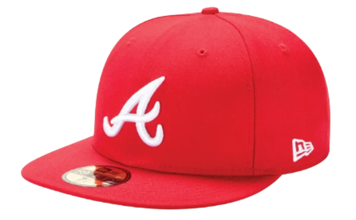 red atlanta braves fitted hat