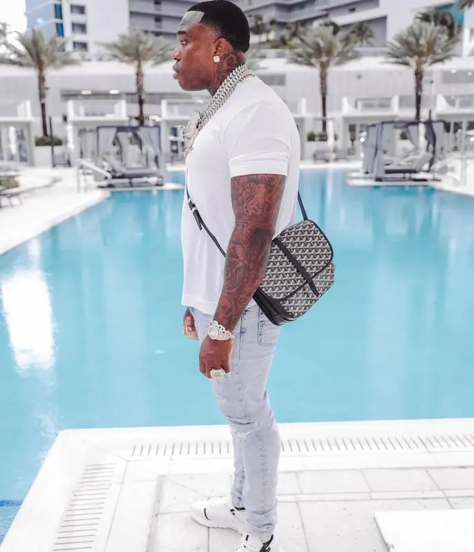 BandMan Kevo outfit in Givenchy, Amiri, and Goyard, 2021