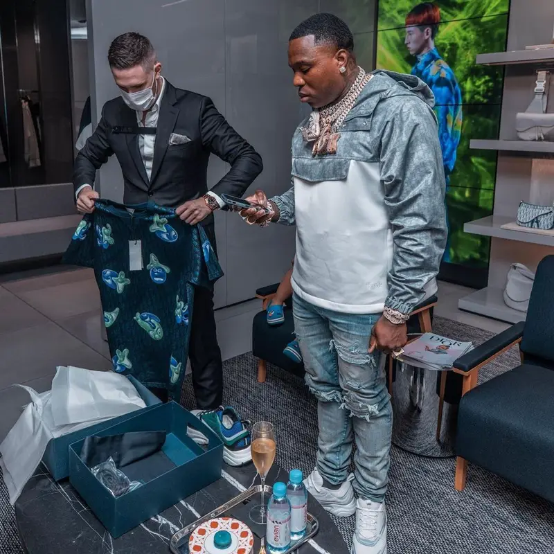 BandMan Kevo outfit in Dior and Amiri, 2021