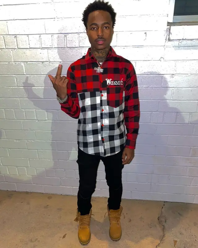 Popp Hunna outfit in WaaaH LifeStyle Brand, Valabasas, and Timberland, 2020