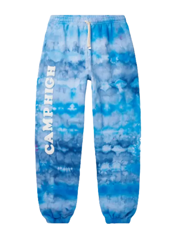 Camp High Santa Monica Tie-dyed Cotton-jersey Track Pants In Blue $180