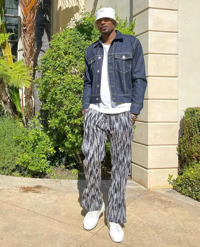 Serge Ibaka outfit in Lanvin, Ferragamo, and Prada, 2021