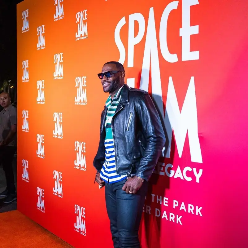 LeBron James outfit in John Elliott, Prada, and Louis Vuitton, 2021
