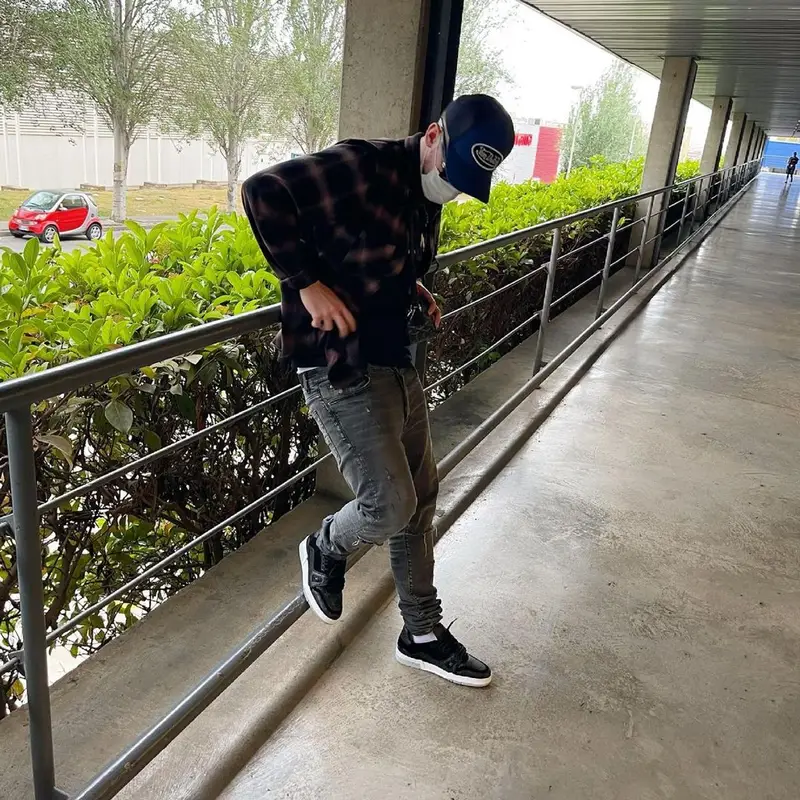 Big Baby Tape outfit in Amiri, Gucci, and Von Dutch, 2021
