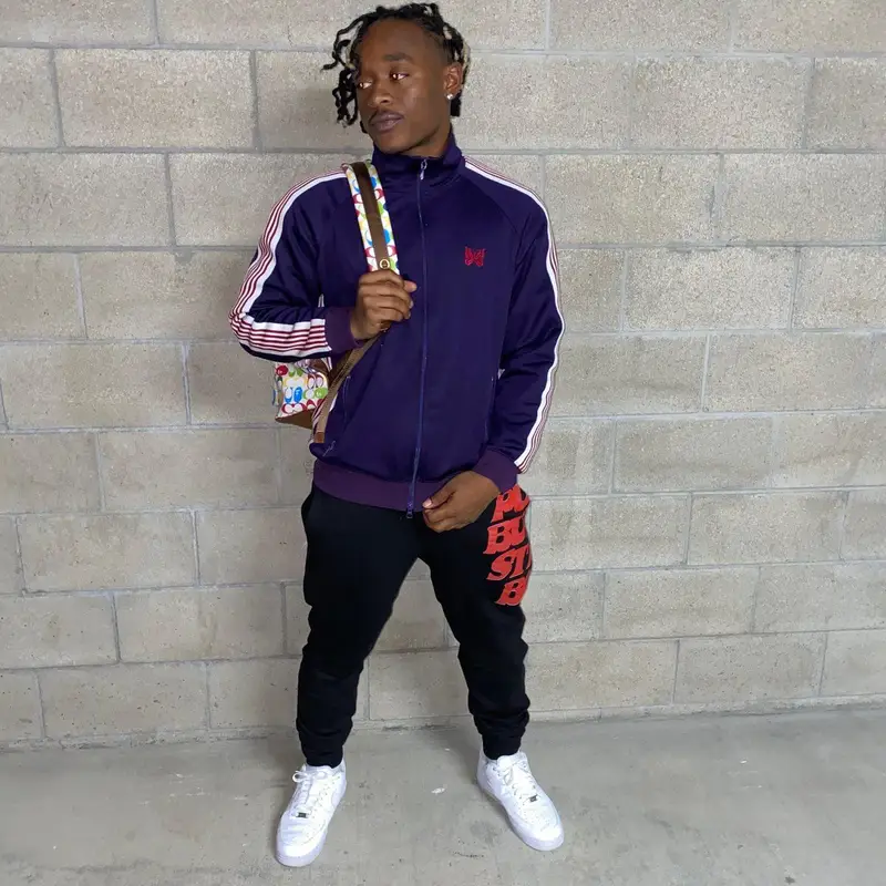 TyFontaine outfit in Needles, Bape, and Coach, 2020