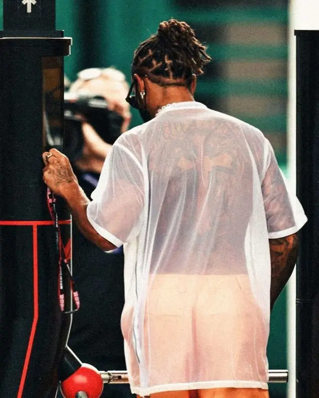 Lewis Hamilton outfit in Burberry, Police, and Lewis Hamilton, 2021