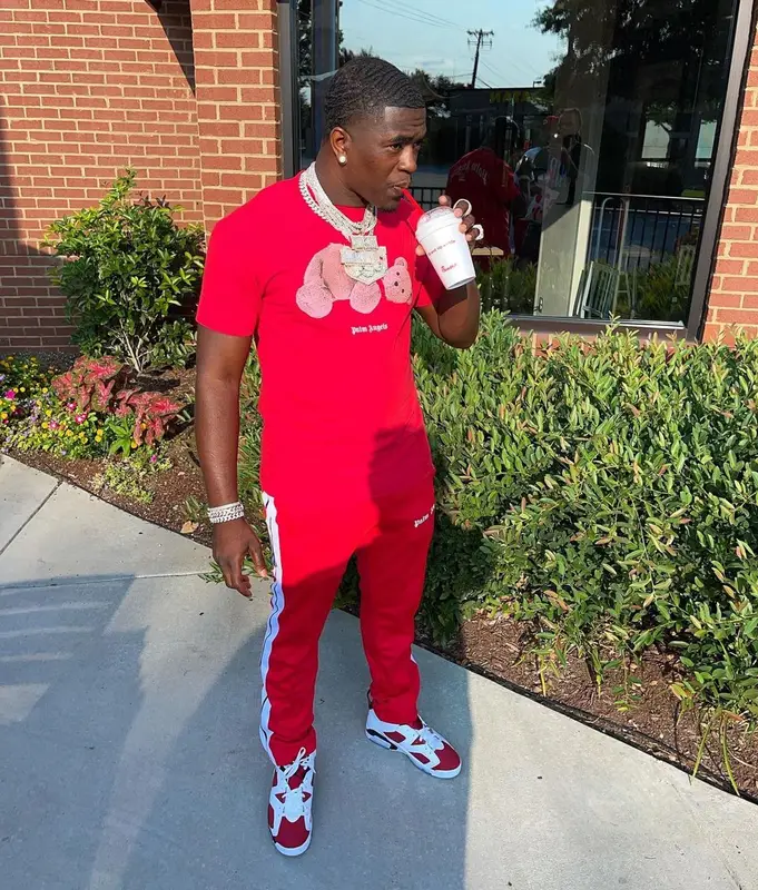 Bankroll Freddie outfit in Palm Angels and Jordan, 2021