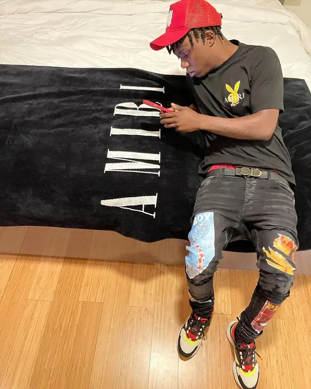 Jackboy outfit in Playboy, Dior, and Amiri, 2021
