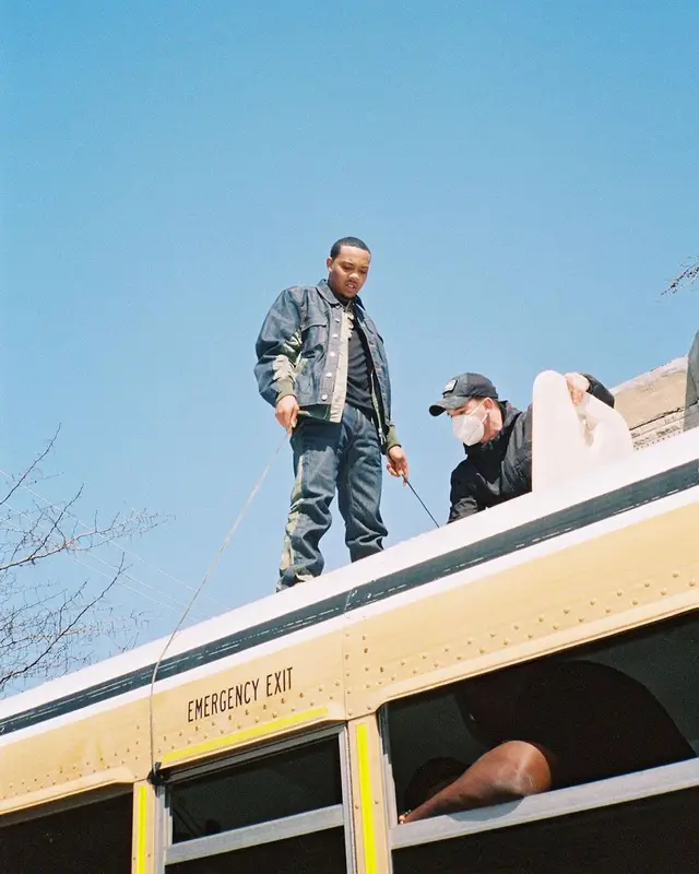G Herbo outfit in Sacai, Timberland, and A.P.C., 2021