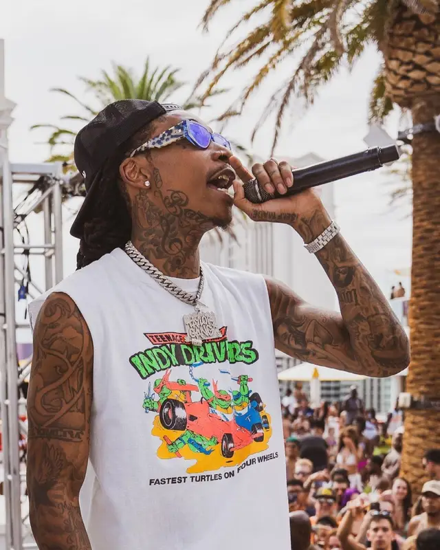 Wiz Khalifa outfit in B.B. Simon, Fenty, and Calvin Klein, 2021