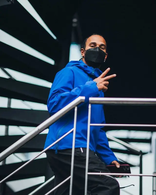 Lewis Hamilton outfit in Bottega Veneta, Police, and Lewis Hamilton, 2021
