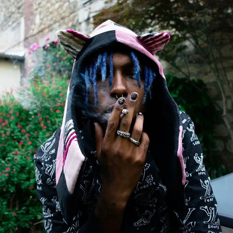Youv Dee outfit in Louis Vuitton and Rick Owens, 2021