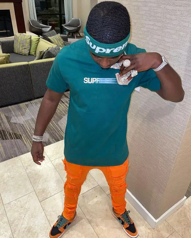 Bankroll Freddie outfit in Supreme, Valabasas, and New Era, 2021