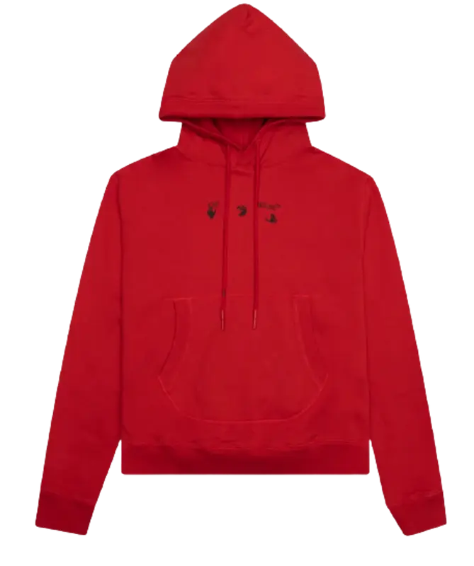 Off-White Black Virgil Abloh Red Marker Hoodie - Clothing from