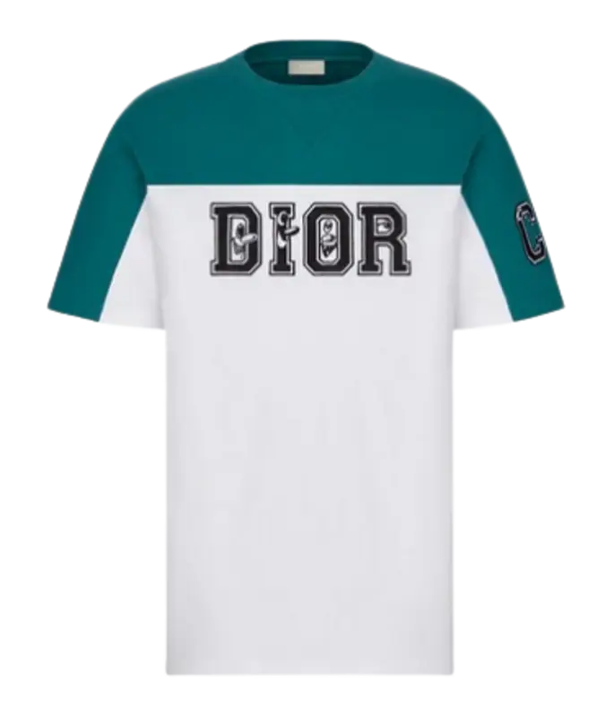 Dior × Kenny Scharf Green White Logo T-Shirt | WHAT'S ON THE STAR?