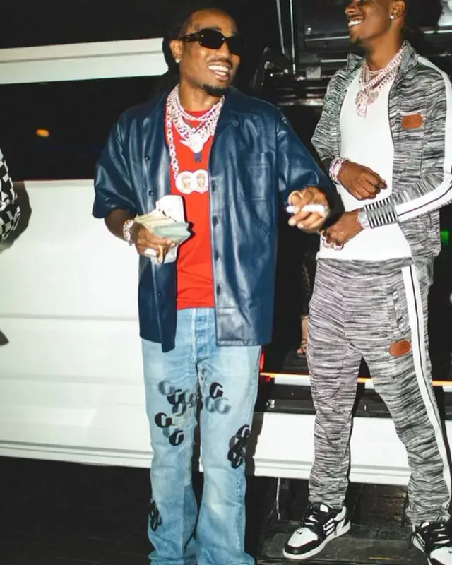 Rich The Kid outfit in Palm Angels, Pitch4ck, and Missoni, 2021