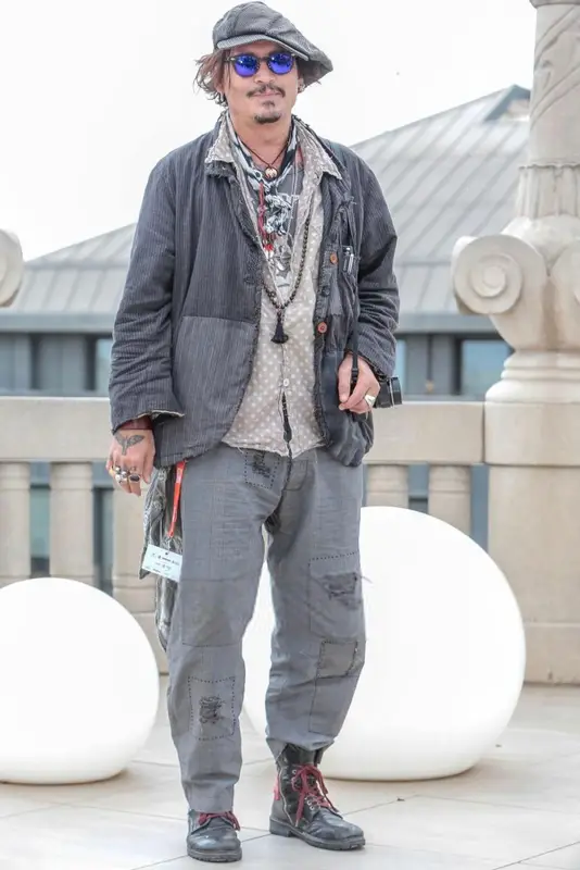 Johnny Depp outfit in Titmus, Anita Ko, and Bebo Jewelry, 2021