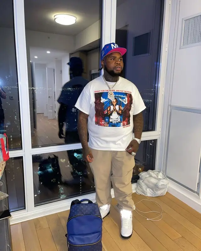 Fat Boy outfit in Vlone, Supreme, and Pop Smoke Merch, 2021