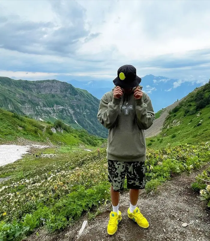 Obladaet outfit in Supreme, Prada, and Moncler, 2021