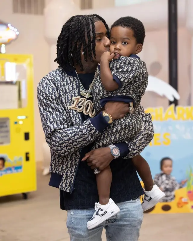 Polo G outfit in Dior and Amiri, 2021