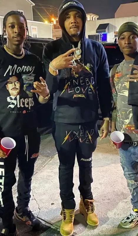 G Herbo outfit in Ricchezza Forever, 2021