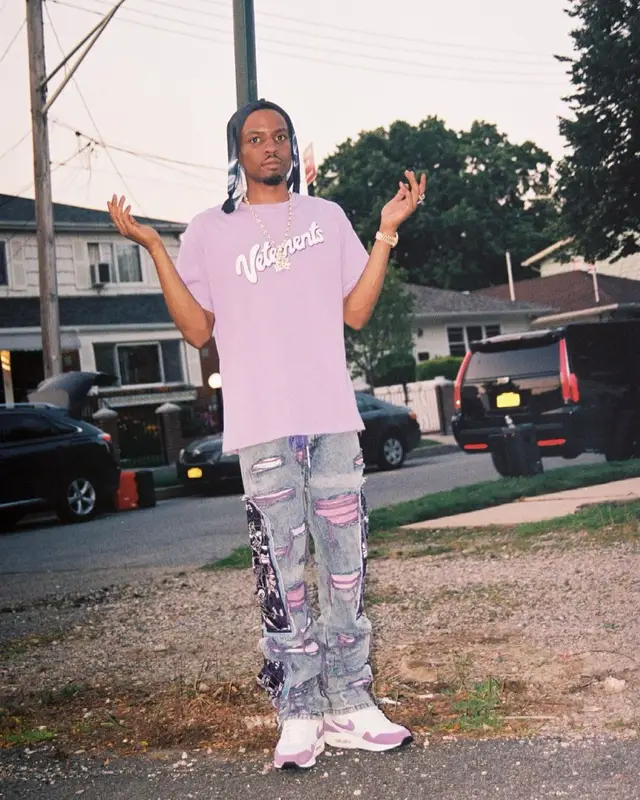 Pierre Bourne outfit in Vetements, Who Decides War, and Nike, 2021