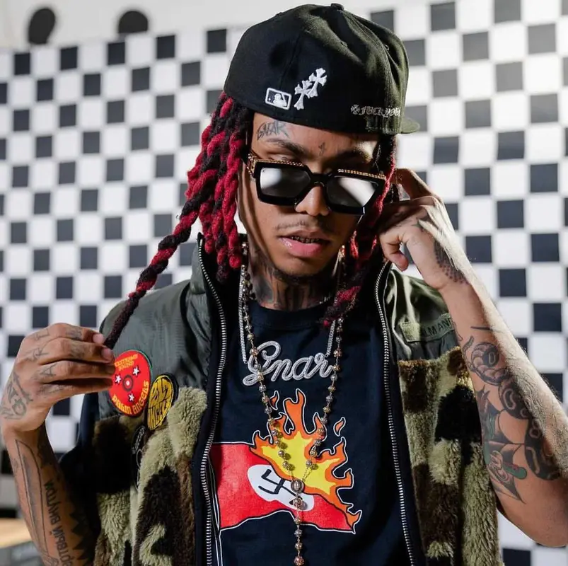 Lil Gnar outfit in Hats La, 2021