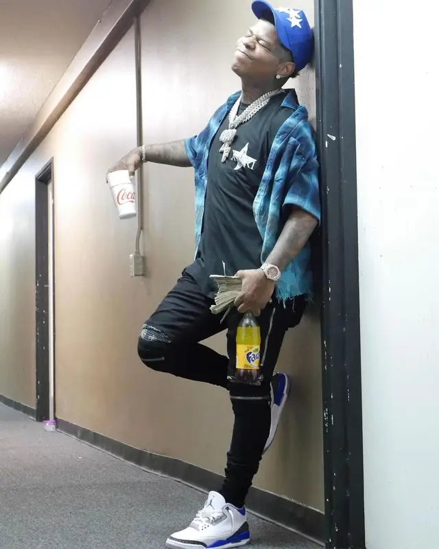 Rylo Rodriguez outfit in Amiri and Jordan, 2021