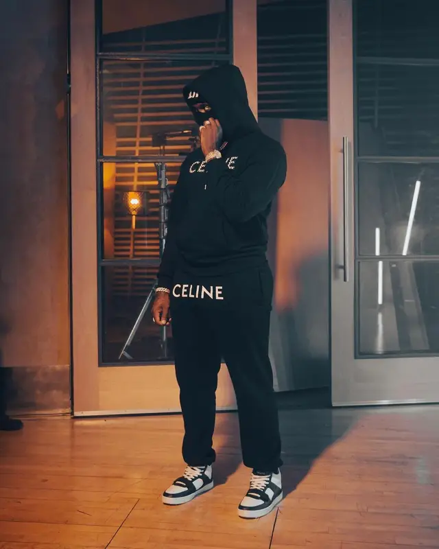 Headie One outfit in Celine, 2021