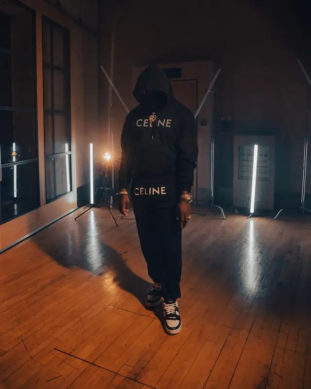 Headie One outfit in Celine, 2021